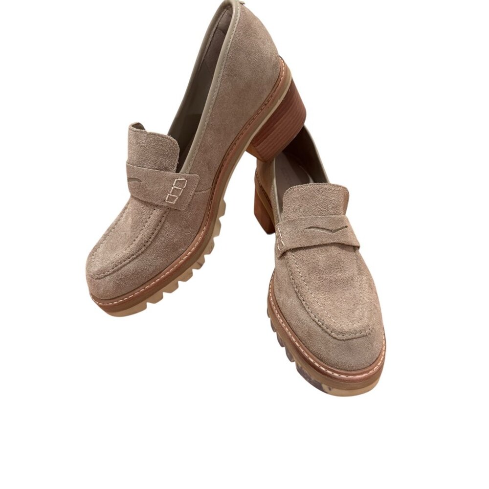 Bernardo Women's Selma Slip-On Leather Loafers Clay Split Suede Size 9.5 FLAW*